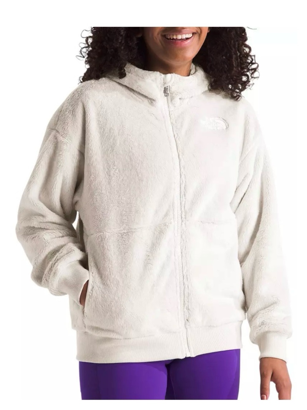 The North Face Girls Osito full zip fleece hoodie Jacket size 10